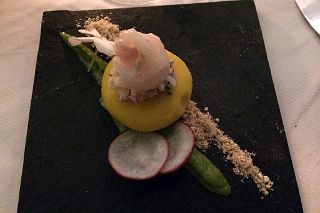 19 Halibut Tiradito Over Causa Limena, Avocado Cilantro Cream, Cancha Powder, Radishes Casa Felix Closed Door Restaurant Buenos Aires